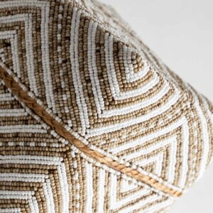 Pudełka ozdobne z koralikami - piaskowo-białe