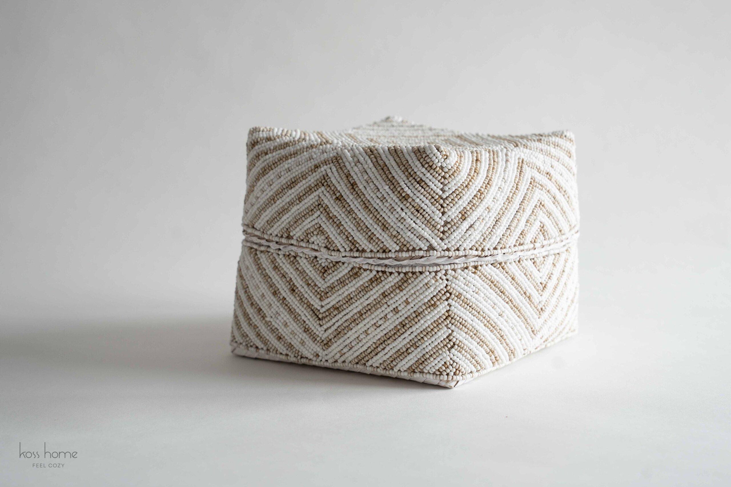 Pudełka dekoracyjne handmade - biało-piaskowe - obrazek 2