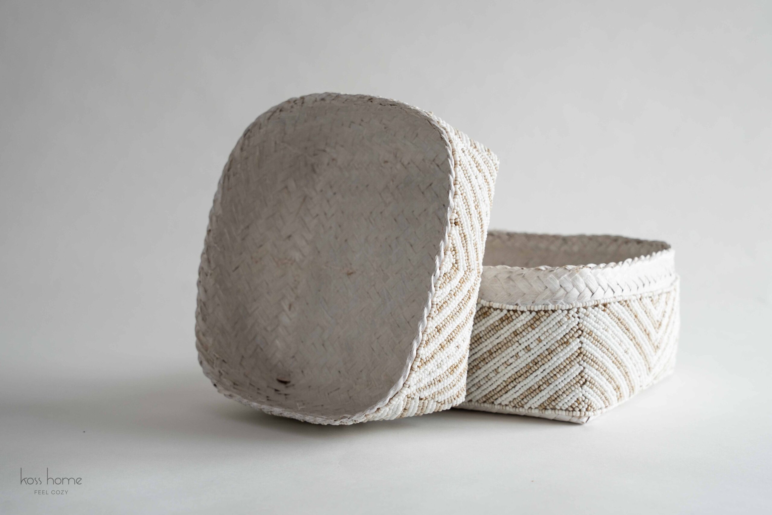 Pudełka dekoracyjne handmade - biało-piaskowe - obrazek 4